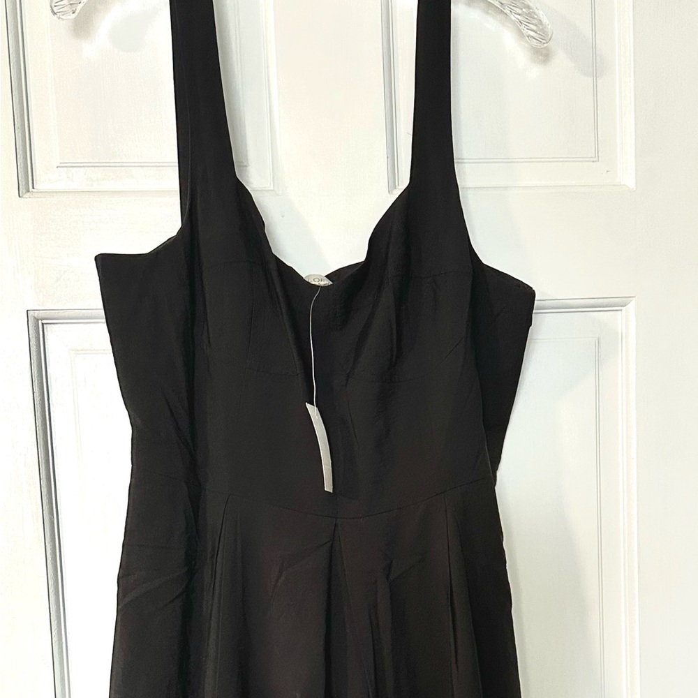 LOFT Black Sleeveless Mini Dress Square Neck A-line